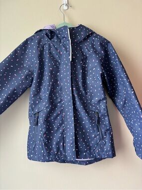 Kids Paradox Kids Rain Suit 2 pieces- Dark Blue with multicolour dots NWOT